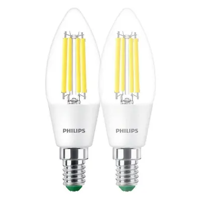 Philips LED Lampe E14 - Kerze B35 2,3W 485lm 4000K ersetzt 40W Doppelpack