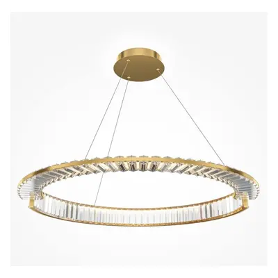 LED Pendelleuchte Krone in Gold und Transparent 45W 3000lm