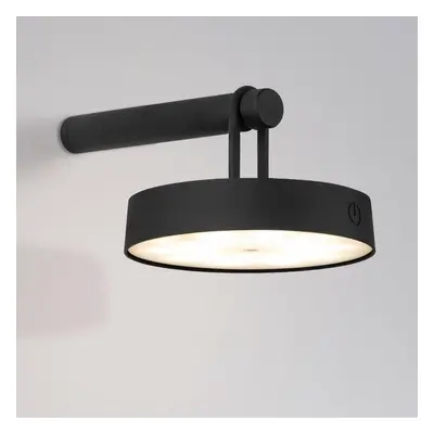 LED Akku Wandleuchte Arma in Schwarz 1,5W 80lm IP44