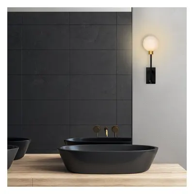 Badezimmer Wandleuchte Berend in Schwarz G9 390 x 195 x 120 mm