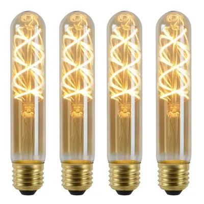 Vintage LED Lampe, dimmbar, E27, Röhre T30, Filament, 4,9W, 380lm, 2200K 4er-Pack