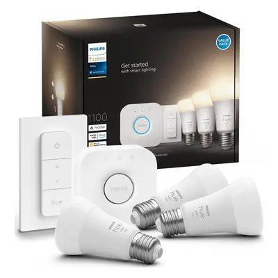 Philips Hue Bluetooth White LED E27 75W 1050lm Dreierpack inkl. Bridge & Dimmschalter