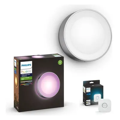 Philips Hue White & Color Ambiance Daylo - Wandleuchte, silber inkl. Bridge