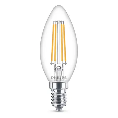 Philips LED Filament Lampe ersetzt 60W E14 Kerze - B35 6,5W 806lm 2700K Einerpack