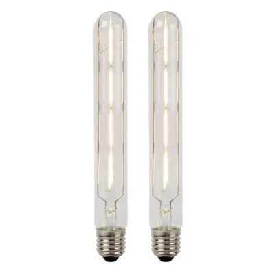 LED Lampe, E27 Kolbenform, klar -Vintage, 600 Lumen, dimmbar 2er-Pack