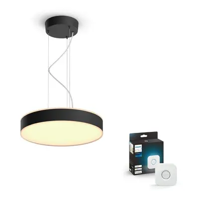 Philips Hue Bluetooth Pendelleuchte White Ambiance Enrave in Schwarz 33,5W 4300lm inkl. Bridge