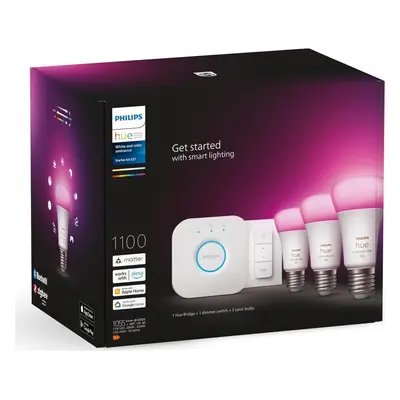 Philips Hue Bluetooth White & Color Ambiance LED E27 75W 1100lm Dreierpack inkl Bridge & Dimmsch