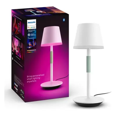 Philips Hue Bluetooth Akku Tischleuchte Go White & Color Ambiance in Weiß 6,2W 370lm IP54