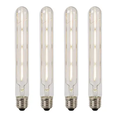 LED Lampe, E27 Kolbenform, klar -Vintage, 600 Lumen, dimmbar 4er-Pack