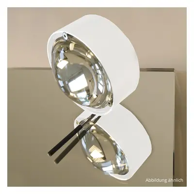 Schöne Spiegelaufbauleuchte Puk Mirror + LED in weiß/ chrom, dimmbar, drehbar, mit Verstellstift