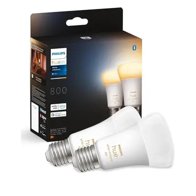 Philips Hue Bluetooth White Ambiance LED E27 60W 800lm Doppelpack