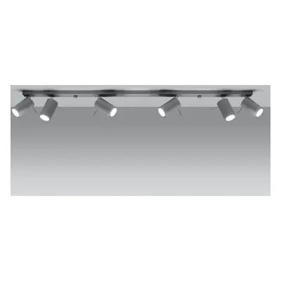 Famlights | Deckenspot Angelina aus Stahl in Grau GU10 max 6 x 40 W 1170 mm