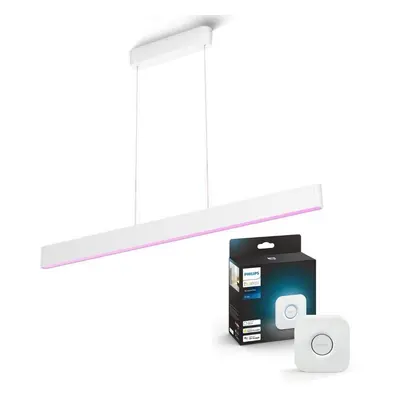 Philips Hue Bluetooth Pendelleuchte Ensis White & Color Ambiance in Weiß 2x 38W 5500lm mit Bridg