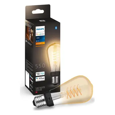 Philips Hue White LED Leuchtmittel E27 St64 in Transparent 7,2W 550lm dimmbar