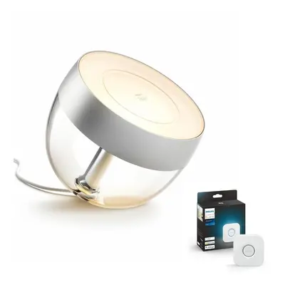 Philips Hue Bluetooth White Ambiance LED Tischleuchte Iris Special Edition in Silber und Transpa