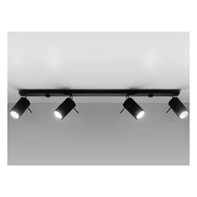 Famlights | Deckenspot Angelina aus Stahl in Schwarz GU10 max. 4 x 40W 810 mm