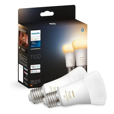 Philips Hue Bluetooth White Ambiance LED E27 Birne - A60 8W 1100lm Doppelpack