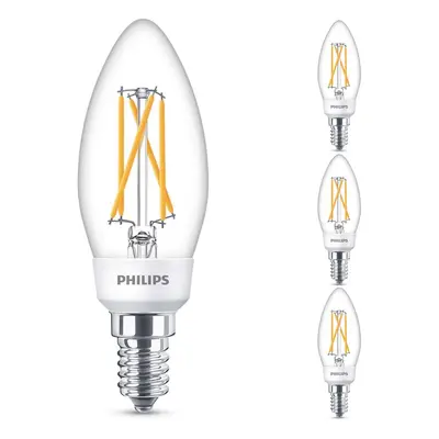 Philips LED SceneSwitch Lampe ersetzt 40W, E14, Kerze - B35, klar, 470lm, Dimmen ohne Dimmer, 4e