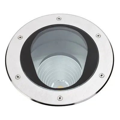 Hochwertiger LED Erdeinbaustrahler aus Aluminium und Edelstahl mit 2240 Lumen und 16 W, 1-flammi