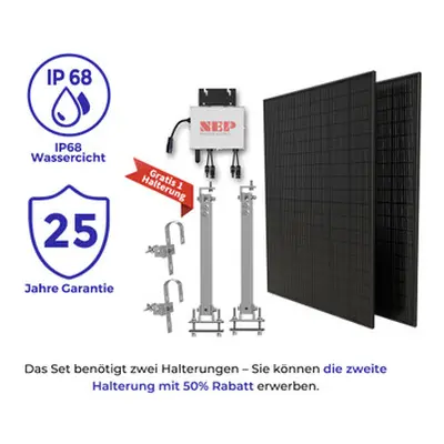 Renogy x NEP Balkonkraftwerk 830W Monocristalline Solarmodul mit 800W Mikrowechselrichter und Ha