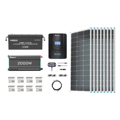 800W 12 Volt Komplette Solaranlage mit 12V 200Ah LiFePO4 und 2000W Wechselrichter