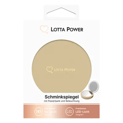 Lotta Power Zusatzakku Lotta Power Schminkspiegel Powerbank Gold 4.000 mAh