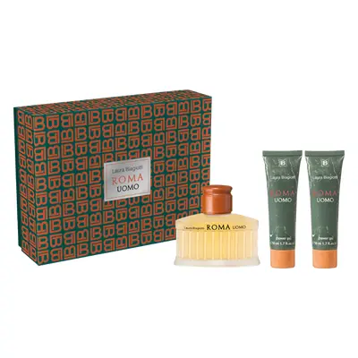 Laura Biagiotti Roma Uomo Set = EdT Nat. Spray 75 ml + 2 x Shower Gel 50 ml