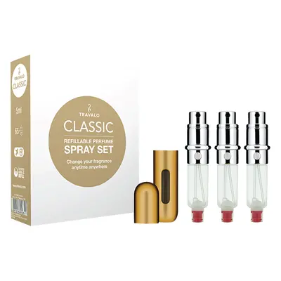 Travalo Classic Set = Easy Fill Perfume Spray Vaporisateur Rechargeable Hülle + 3 Patronen