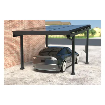 Carport Bausatz, Aluminium mit Solardach für 1 PKW, Modulleistung 420 W, 9 Module pro Carport, C