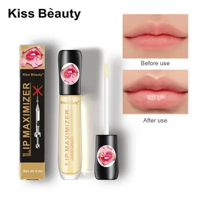 KISS BEAUTY Transparenter, aufpolsternder Lipgloss verdünnt Lippenfältchen, verbessert die Lippe