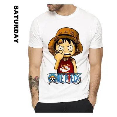 Anime Luffy One Piece T-Shirt Zoro und Nami T-Shirt für Männer und Frauen Unisex XS weiß