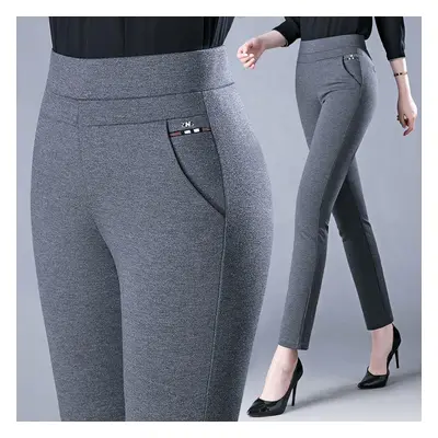 Frühling Herbst Elegante Hohe Taille Casual Stretch Schlanke Frauen Mittleren Alters Hosen Damen