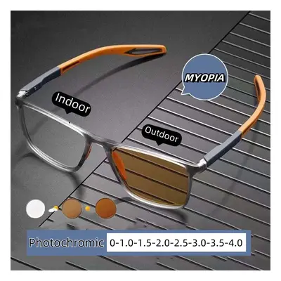 Anti-Blaulicht-Brille mit ultraleichter photochromer Myopie-Brille für Herren, Business-Brille f