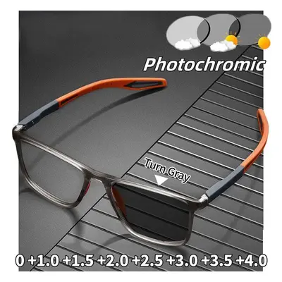 Ultraleichte photochrome Lesebrille aus TR90, Unisex, Herren, Presbyopie-Brille, Vintage, Outdoo