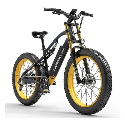 Lankeleisi RV700 1000W 26" Fatbike Fully E-Mountainbike 48V 16Ah E-MTB-Yellow