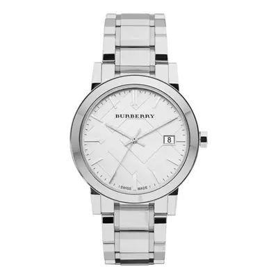 Burberry BU9000 Silbernes Zifferblatt Edelstahl Unisex Uhr