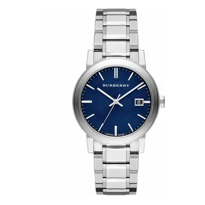 Burberry BU9031 Blaues Kariertes Zifferblatt Edelstahl Herren Uhr