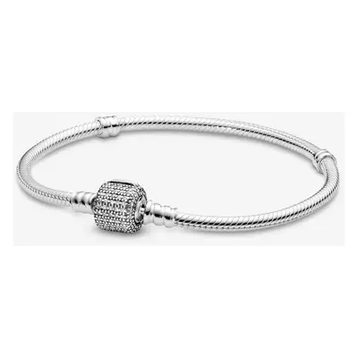 Pandora Moments 590723CZ-20 Schlangen-Gliederarmband mit Funkelndem Pavé-Verschluss