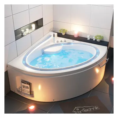 TroniTechnik Whirlpool Badewanne HYDRA 165cm x 148cm inkl. Heizung, Hydromassage, Bachlauf und F