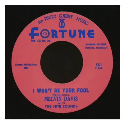 Melvin Davis - I Won't Be Your Fool - Playboy (7inch, 45rpm)