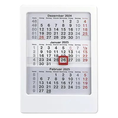 3-Monats-Tischaufsteller 2025 weiß - Tisch-Kalender 12x16 cm - Büro-Kalender - m...