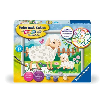 Ravensburger CreArt 23764 - Schaf mit Lämmchen - Malen nach Zahlen Tierbaby für ...