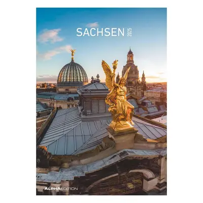 Sachsen 2025 - Bild-Kalender 23,7x34 cm - Regional-Kalender - Wandkalender - mit...