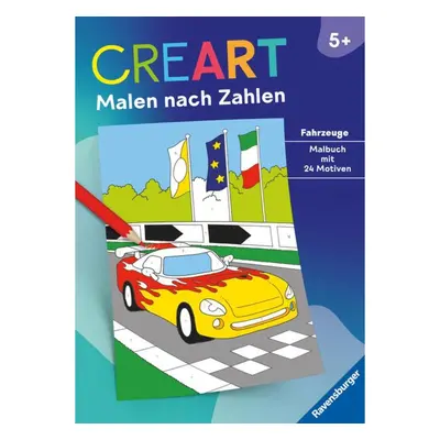 Ravensburger CreArt Malen nach Zahlen ab 5: Fahrzeuge, Malbuch, 24 Motive