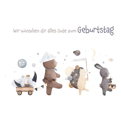 Glückwunschkarte zum Kindergeburtstag - Wir wünschen dir alles Gute zum Geburtst...