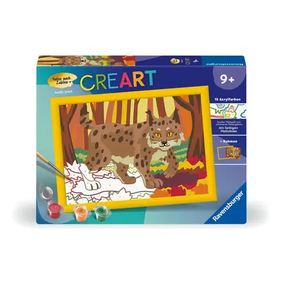 Ravensburger CreArt 23958 - Luchs im Herbstwald - Malen nach Zahlen für Kinder a...