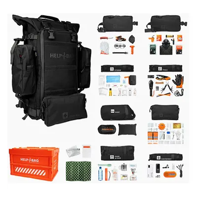 Notfallrucksack HELP BAG® zur Krisenvorsorge, Survival & Evakuierung - Schwarz