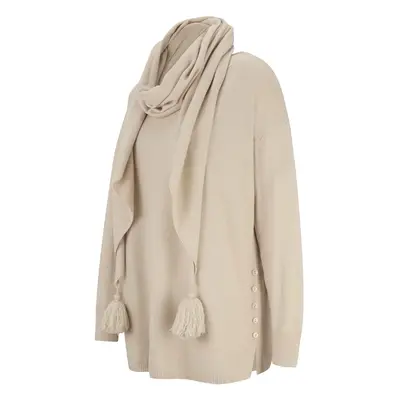 Pullover Strickpullover 38 Oversized Schal Sand Damenpullover Winterpullover