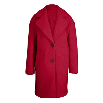 Damen Wintermantel 38 rot oversize warm Teddyplüsch Teddy Mantel unifarben