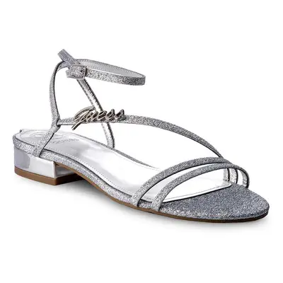 GUESS Damen Marken-Sandalette Silberfarben